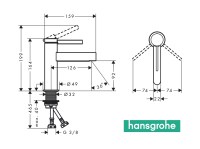 MEDIDAS MONOMANDO LAVABO 100 FINORIS HANSGROHE